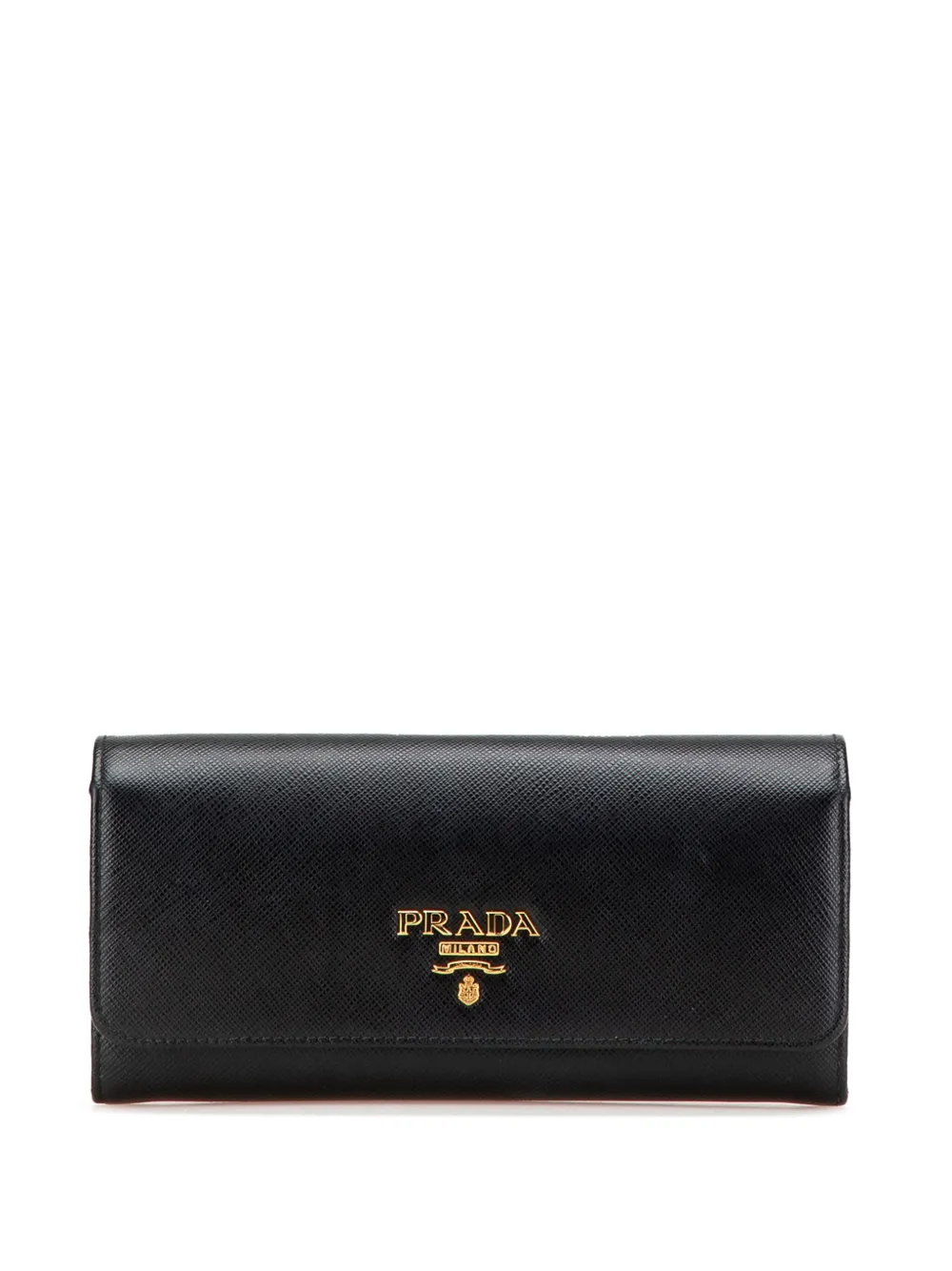 Pre-owned Prada 2000-2024 Large Saffiano Wallet Long Wallets