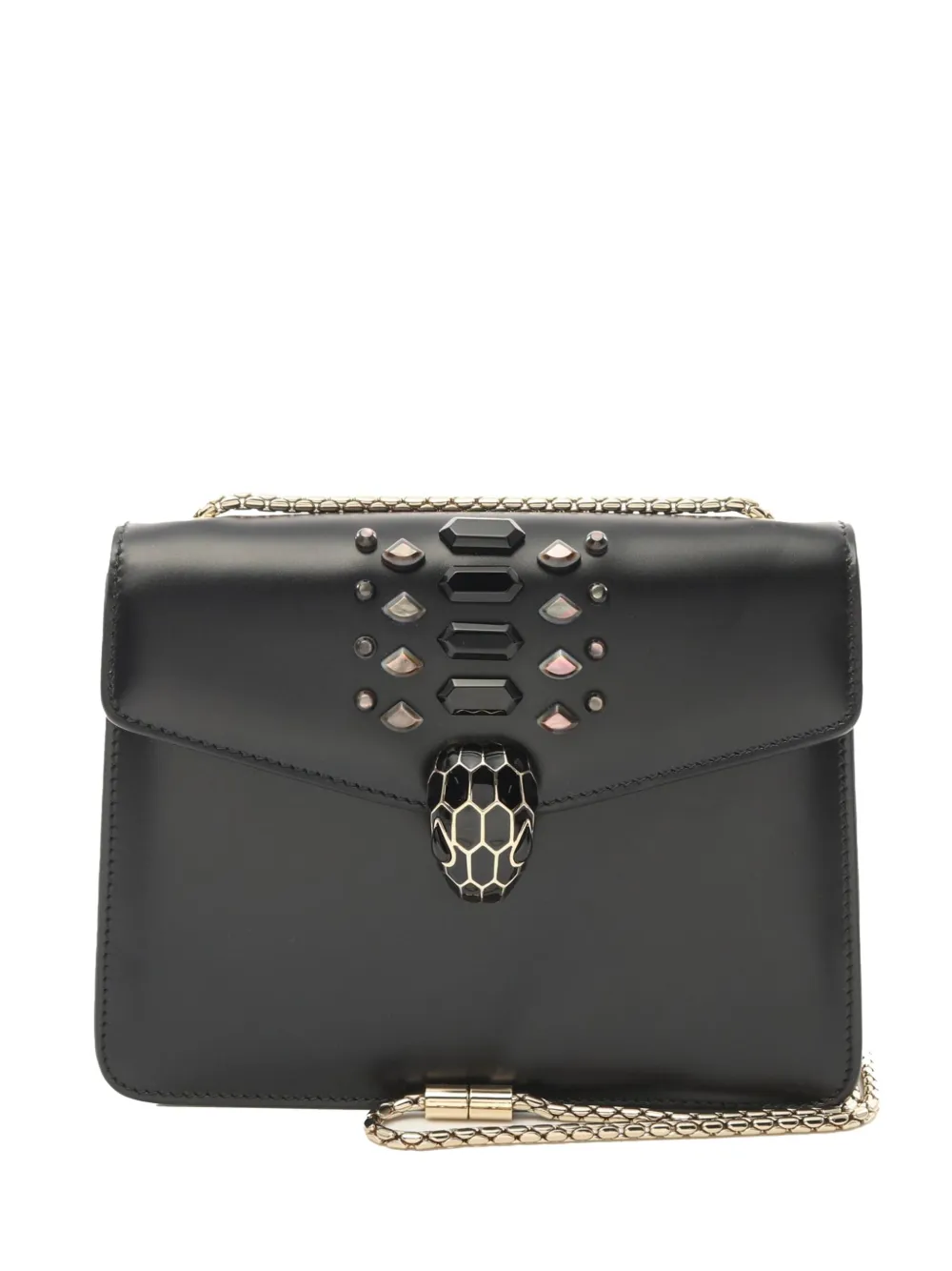 Pre-owned Bvlgari 2000-2024 Embellished Calfskin Serpenti Forever Crossbody Bag