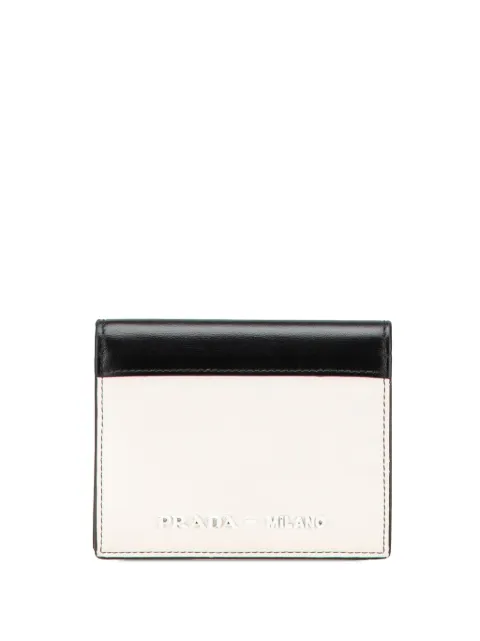 Prada Pre-Owned 2000-2024 Bicolor Leather Bifold Compact Wallet small wallets