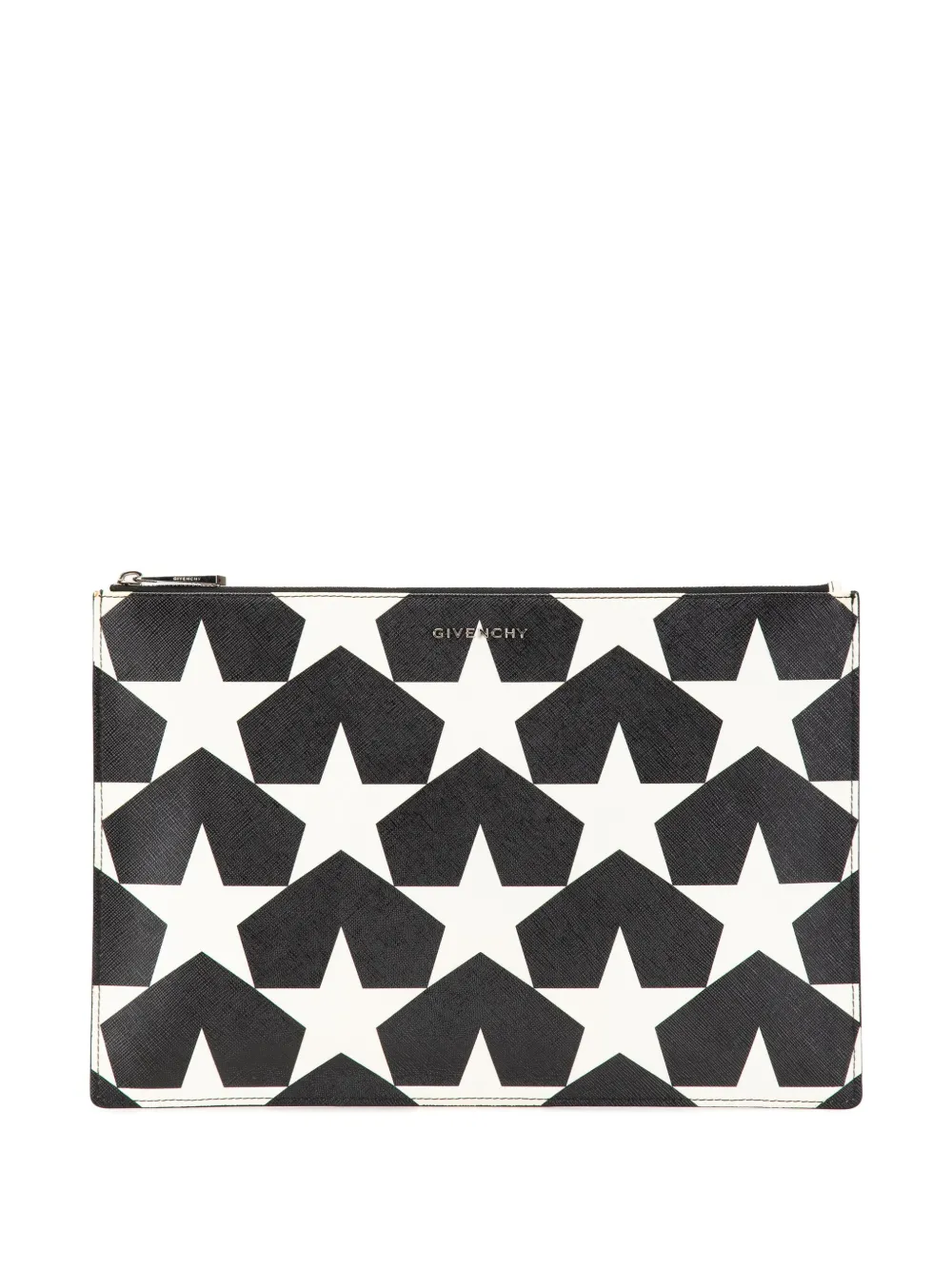Pre-owned Givenchy 2017 Large Calfskin Star Print Clutch Bag
