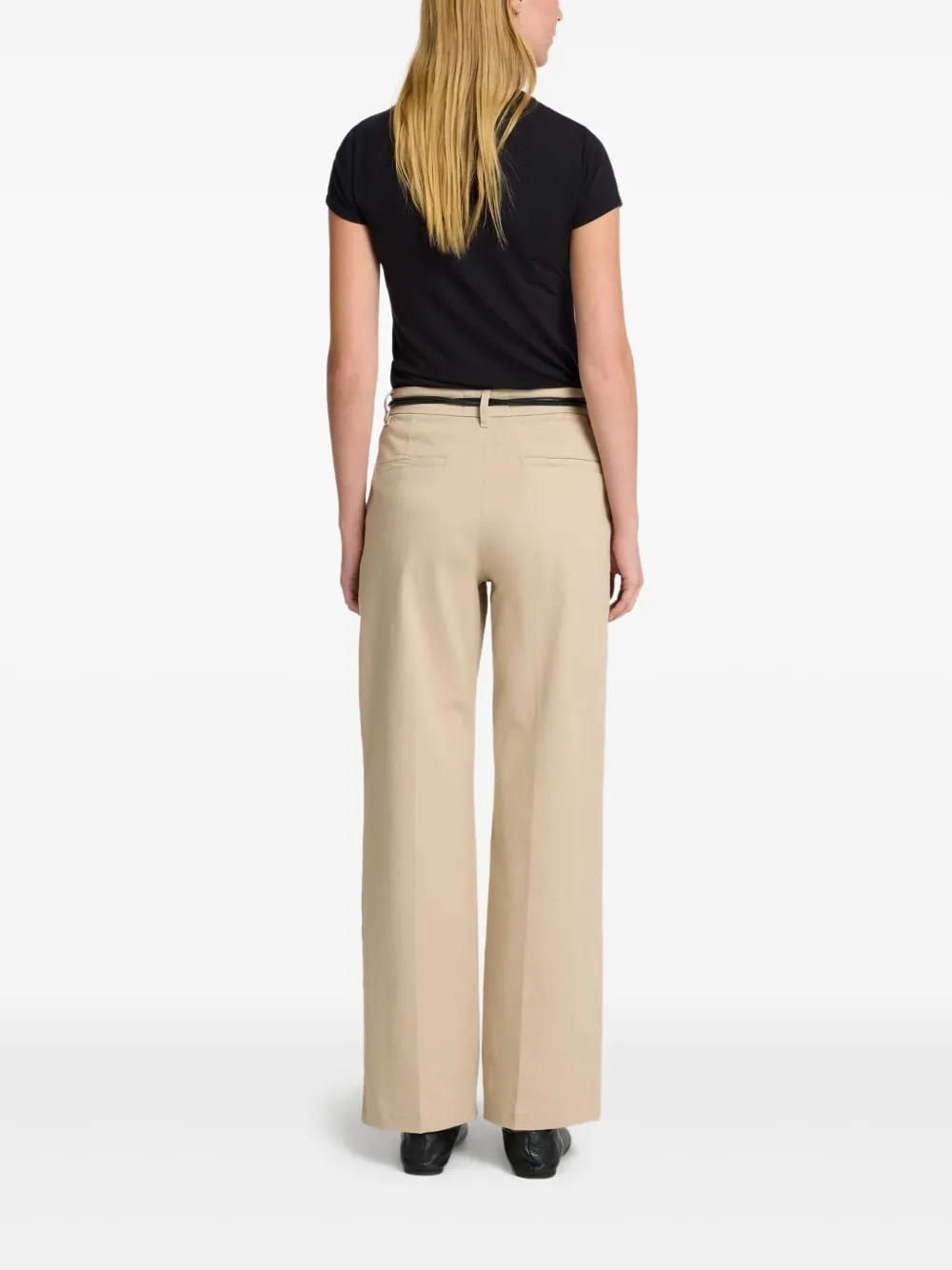 SELECTED Broek van katoenmix Beige