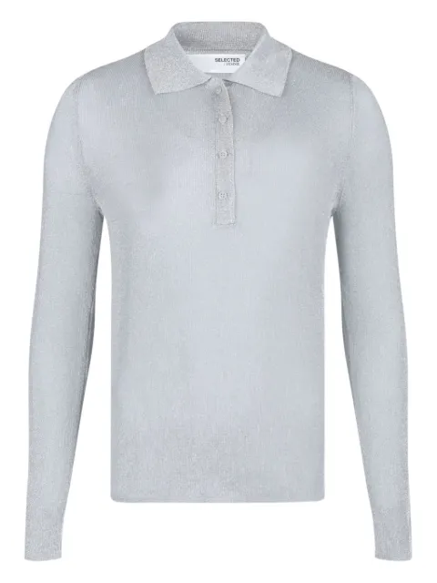 Selected Femme metallic polo top