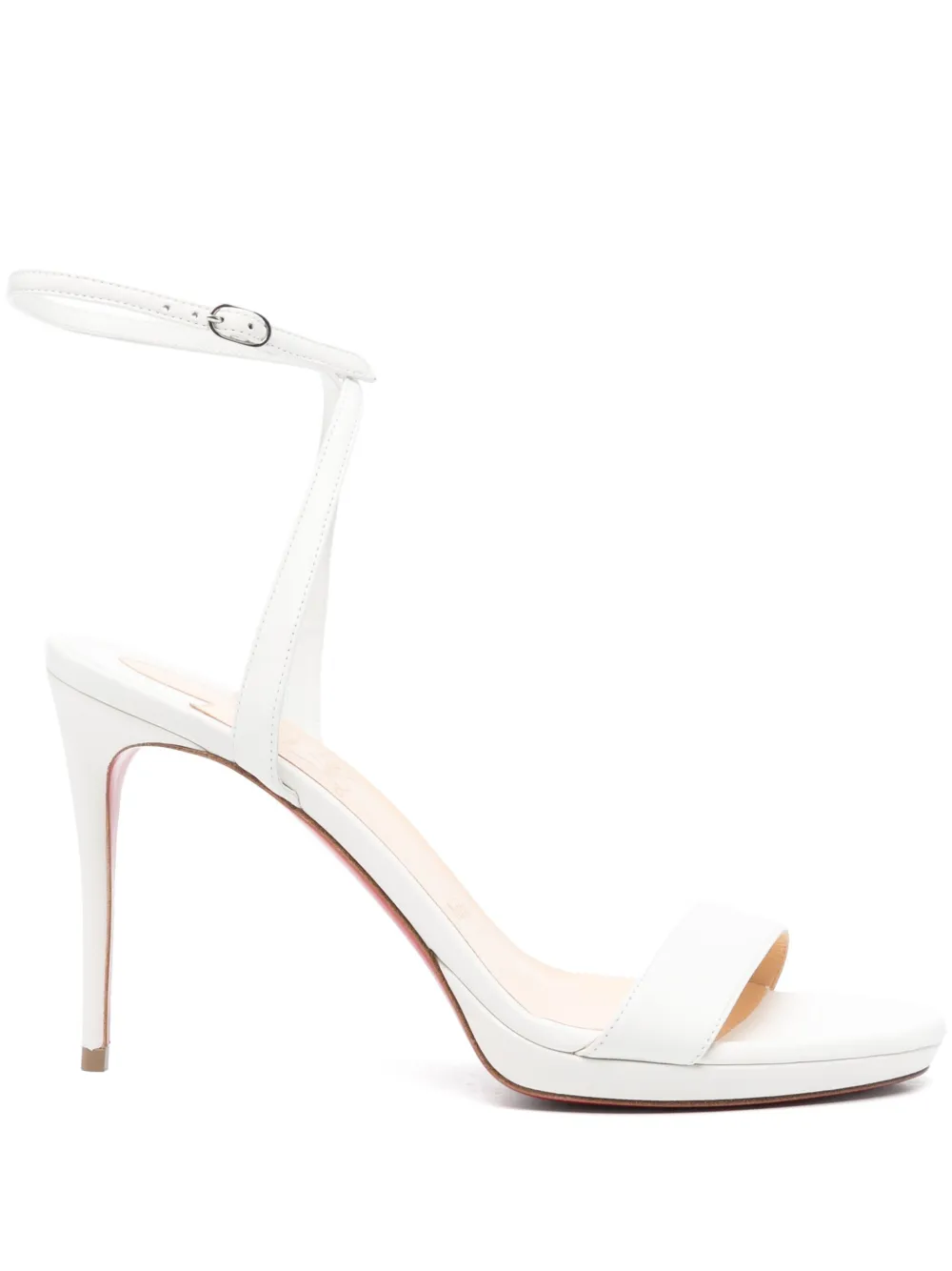 Christian Louboutin 100mm Loubi Queen heeled sandals | White | Image 1