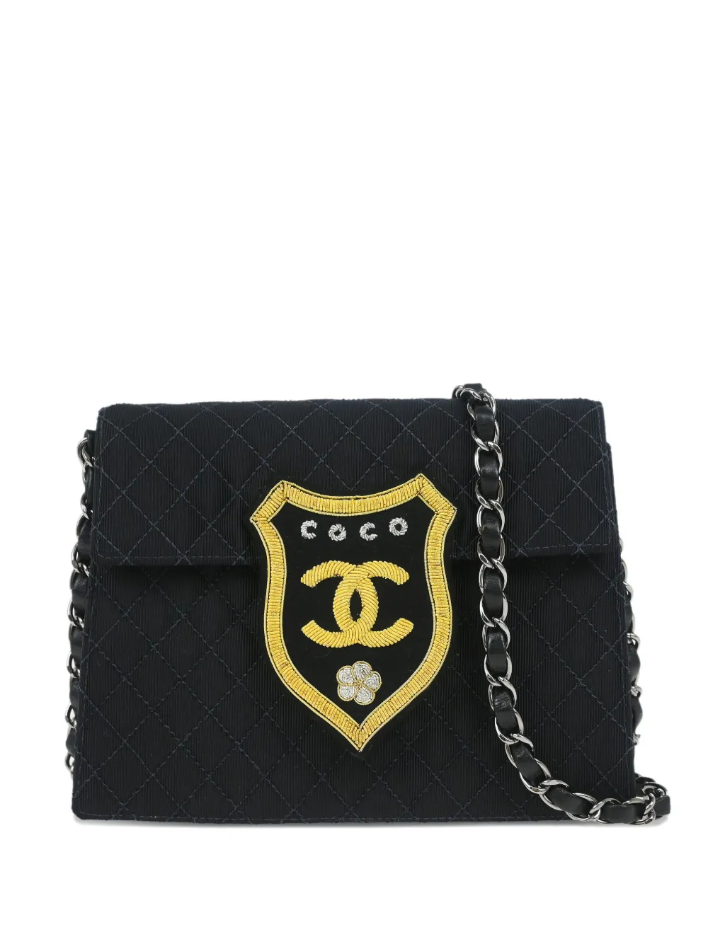 CHANEL Pre-Owned 2005 ロゴ ショルダーバッグ - ブラック CHANEL Pre-Owned 2005 ロゴ ショルダーバッグ - ブラック
