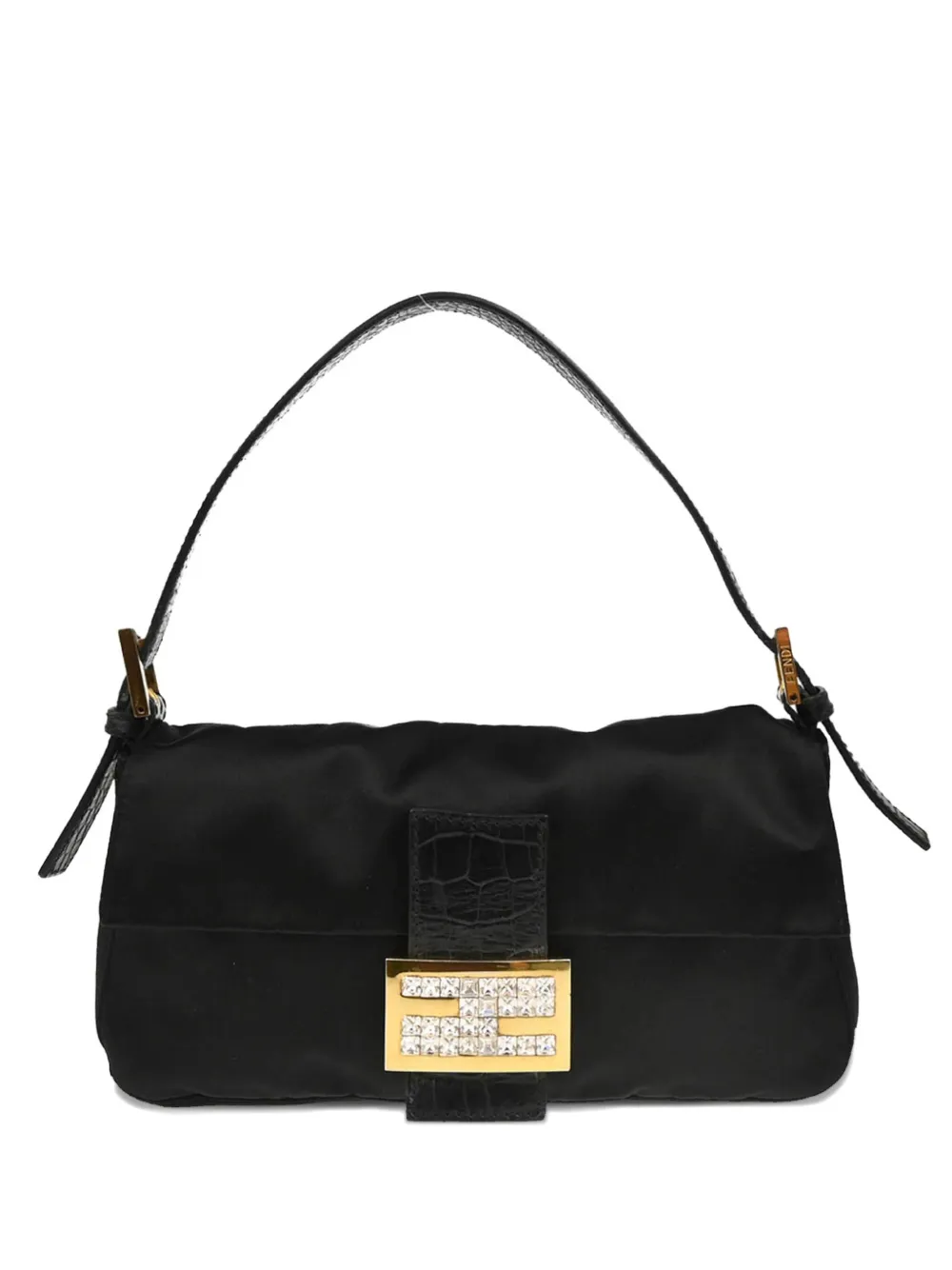 Fendi Pre-Owned 1990-2000s サテン ショルダーバッグ - ブラック Fendi Pre-Owned 1990-2000s サテン ショルダーバッグ - ブラック