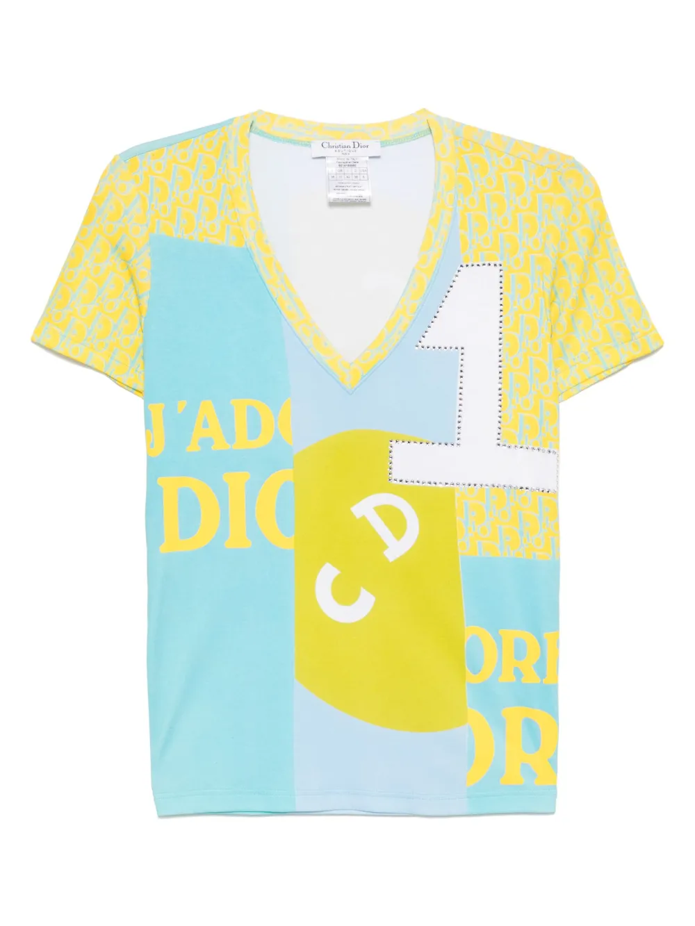 Christian Dior Pre-Owned playera con estampado gráfico 2005 | azul | Image 1