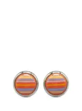 Hermès Pre-Owned 20th Century Enamel Stripe Cloisonne Clip On Earrings costume earrings - Multicolour