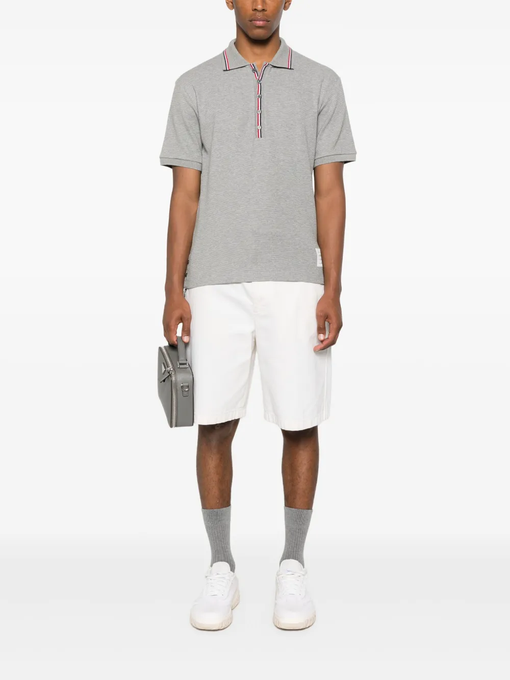 Thom Browne Katoenen poloshirt - Grijs