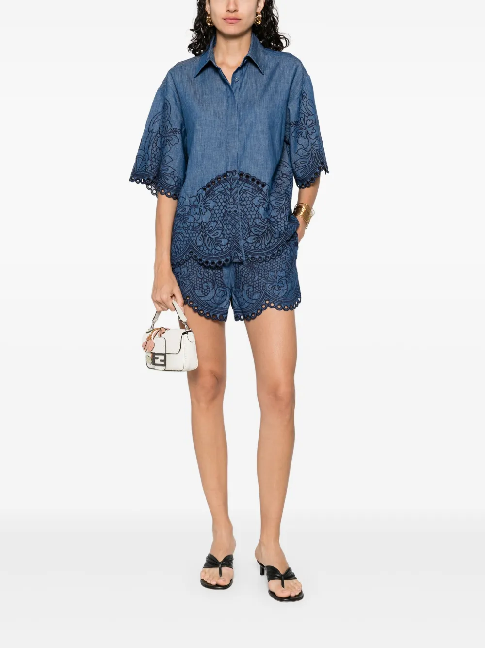 ZIMMERMANN Blouse met borduurwerk - Blauw