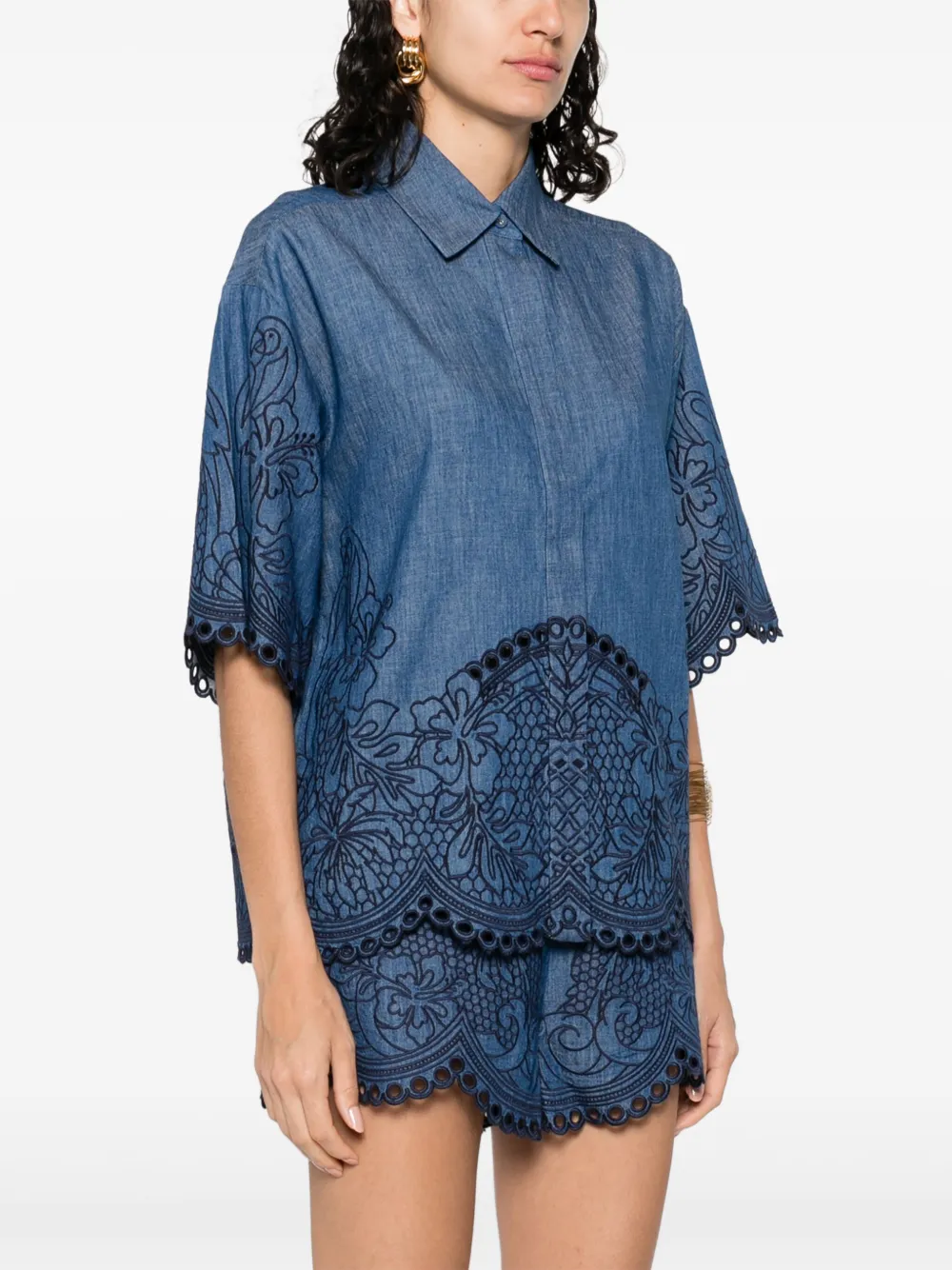 ZIMMERMANN EMBROIDERED SHIRT
