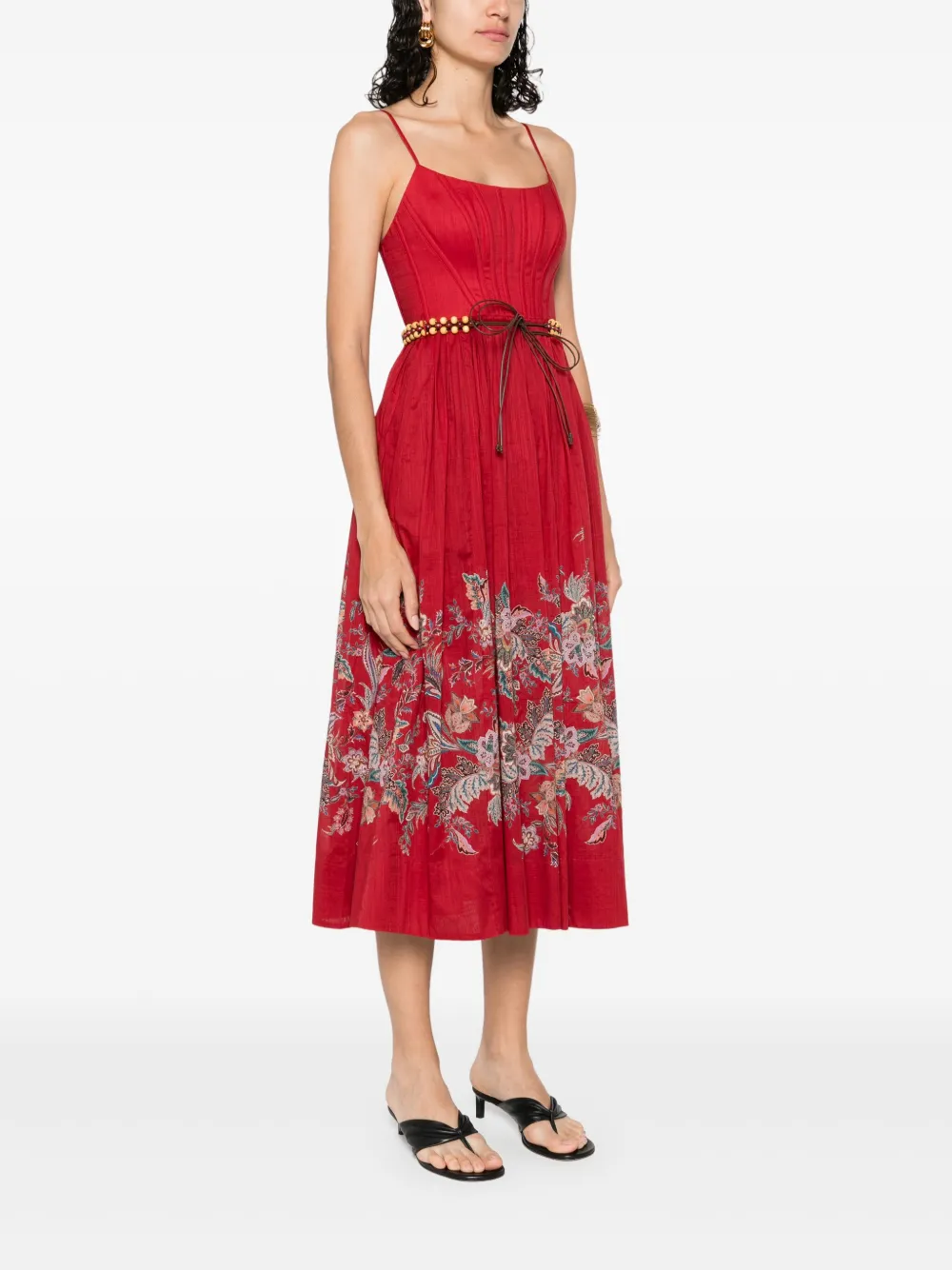 Zimmermann Rhiannon Belted Paisley-print Cotton-voile Midi Dress