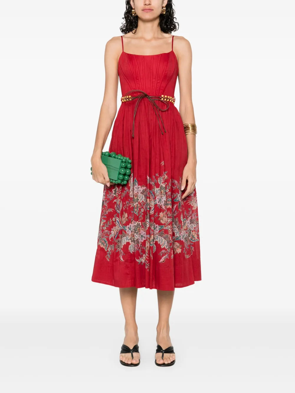 ZIMMERMANN floral-print midi dress - Rood