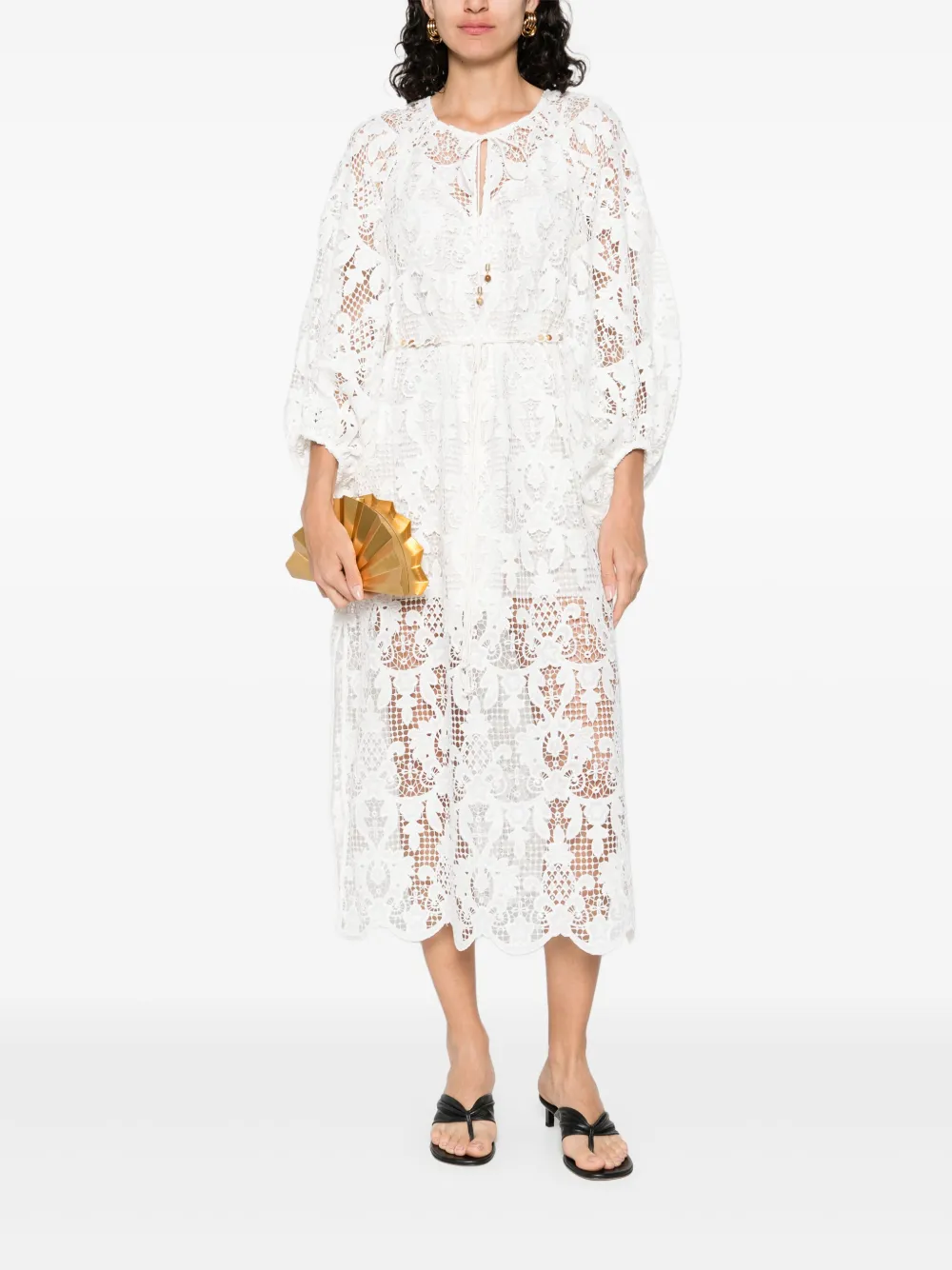 ZIMMERMANN Coco Lace midi-jurk - Wit