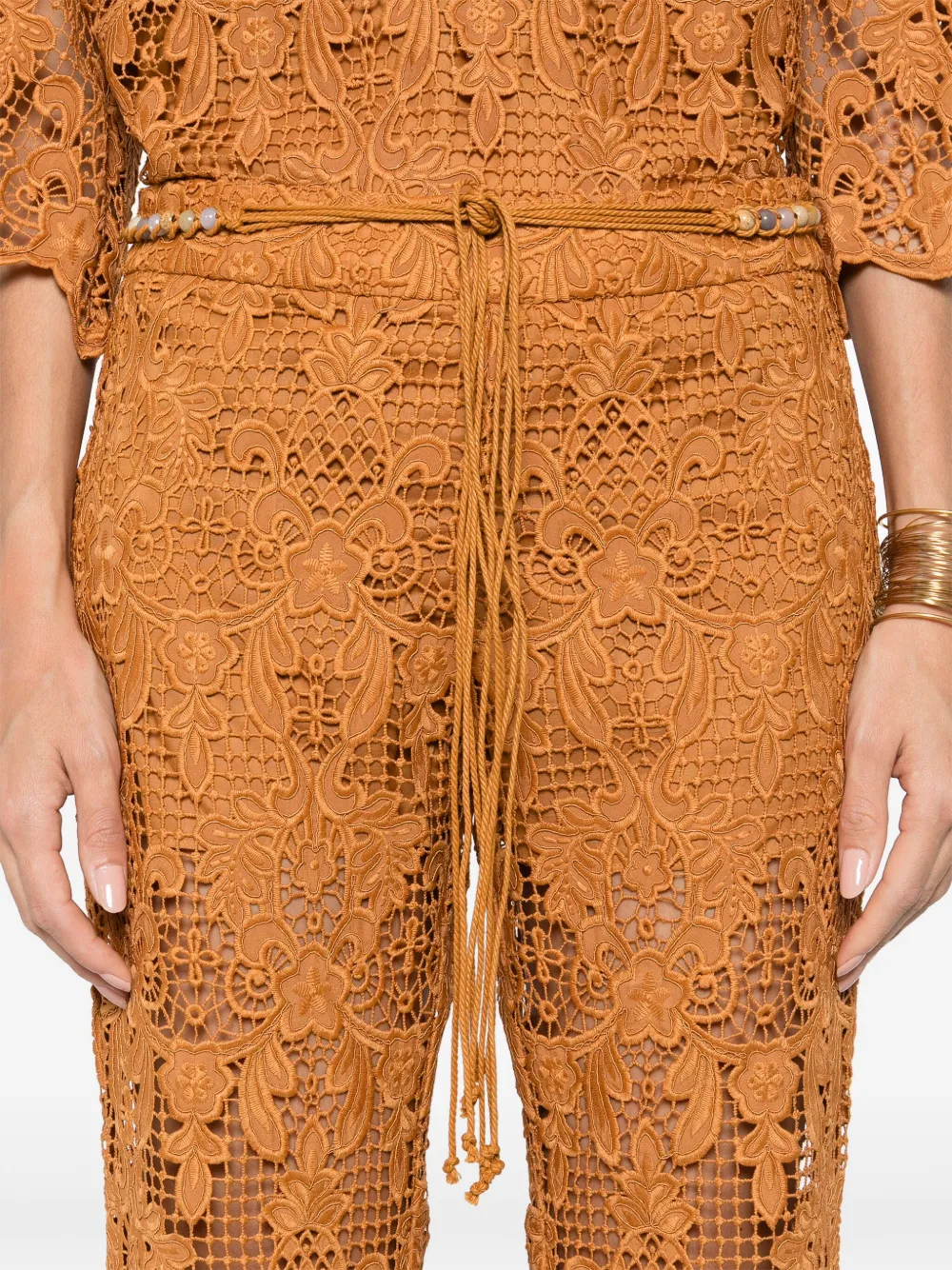 Shop Zimmermann Coco Lace Flared Trousers