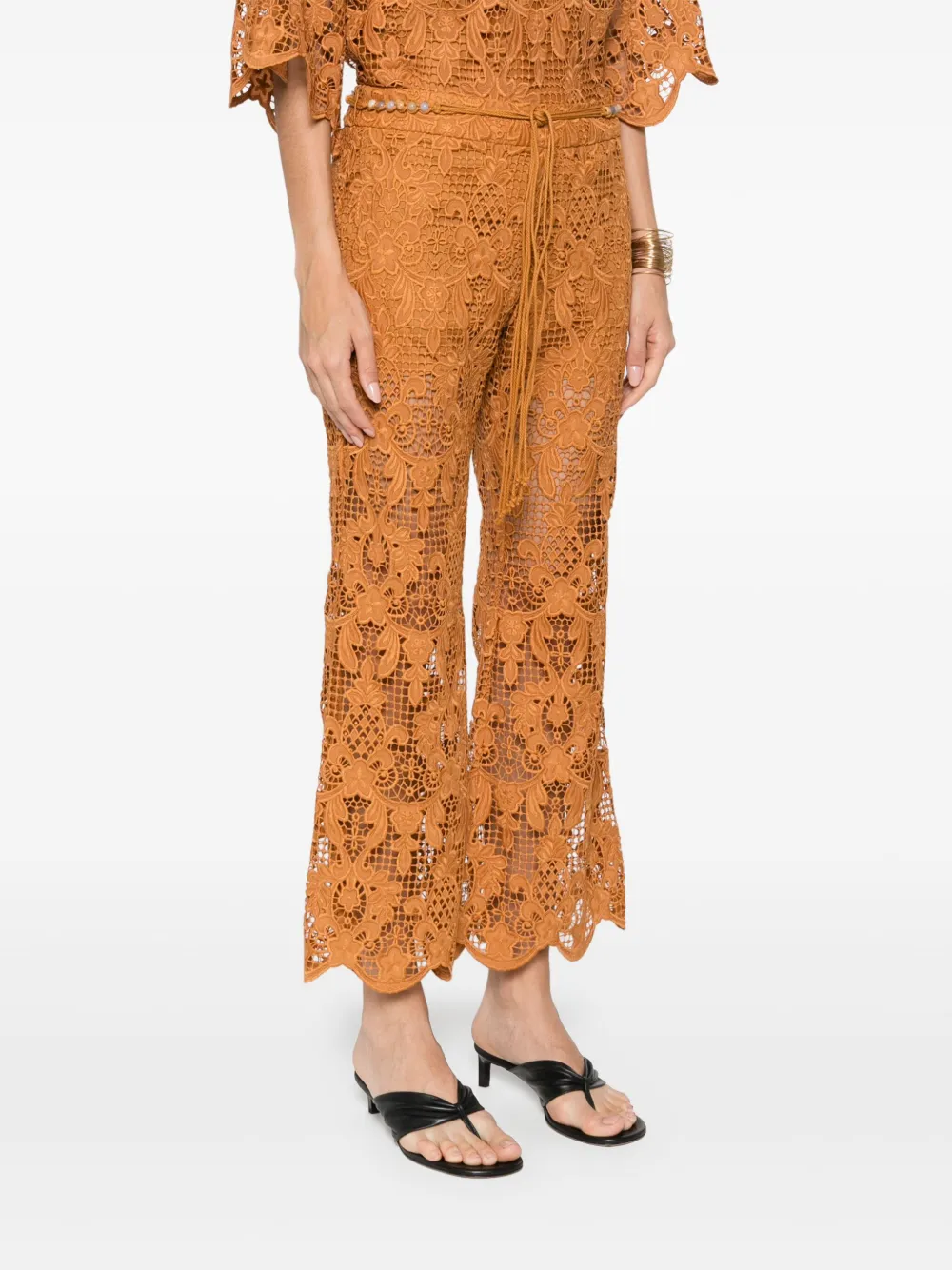 ZIMMERMANN COCO LACE FLARED TROUSERS
