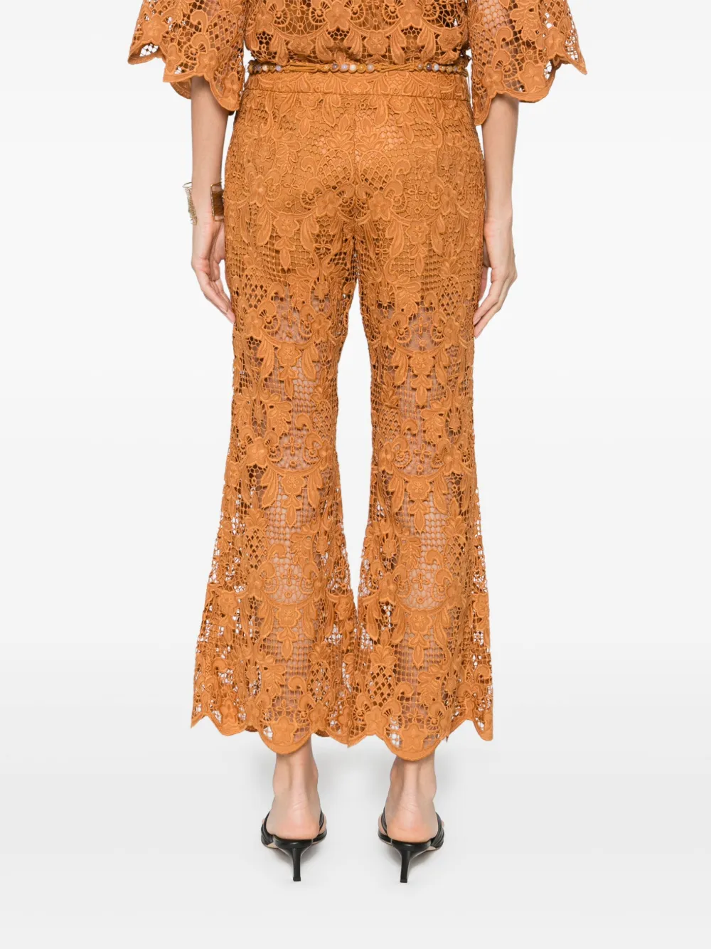 Shop Zimmermann Coco Lace Flared Trousers
