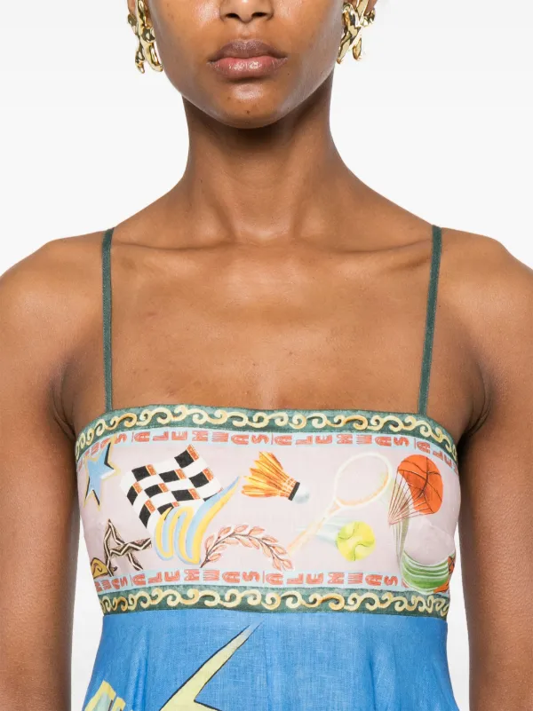 ALEMAIS ★ Lucky Pace Shirred Linen Midi Sun Dress ALÉMAIS Lucky Pace Shirred Linen Midi Sun Dress | Anthropologie