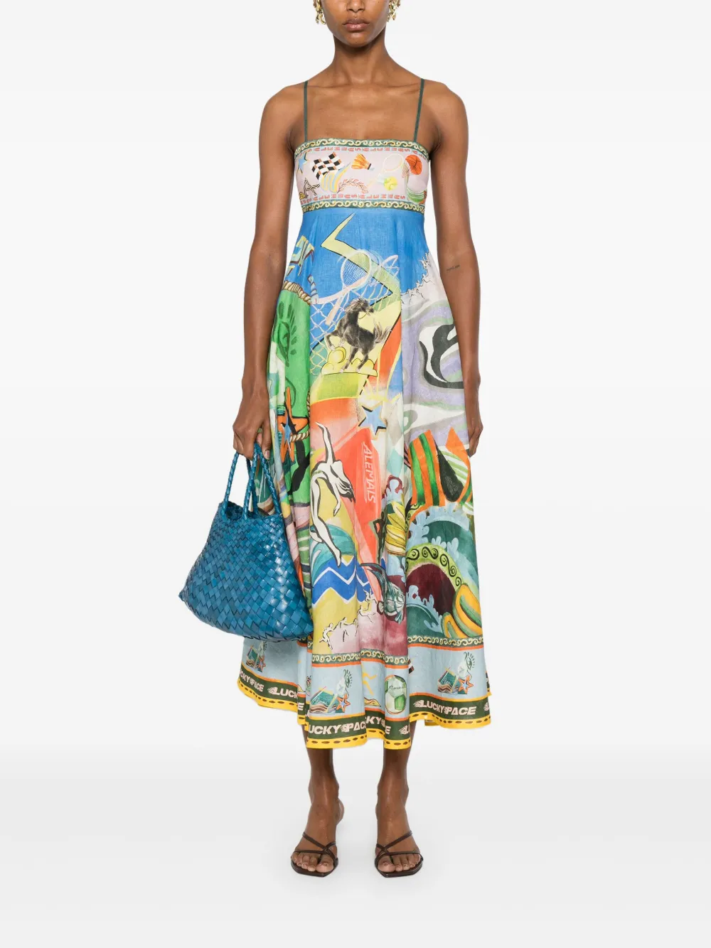ALEMAIS Lucky Pace midi-jurk - Blauw