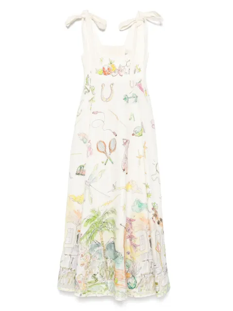 ALEMAIS graphic-print midi dress