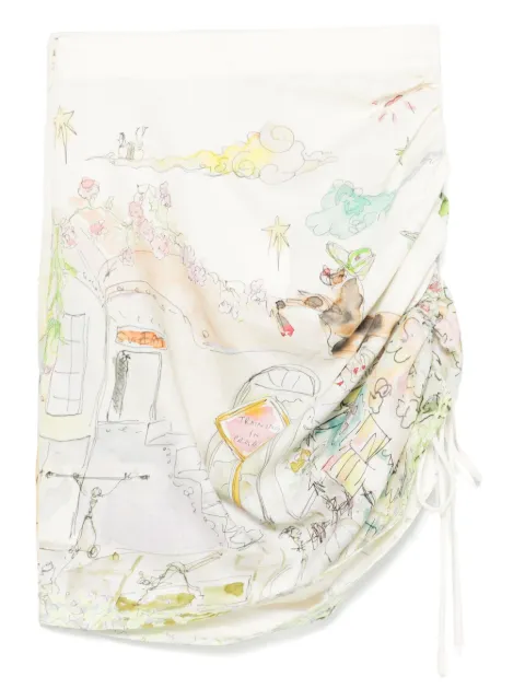 ALEMAIS linen draped skirt