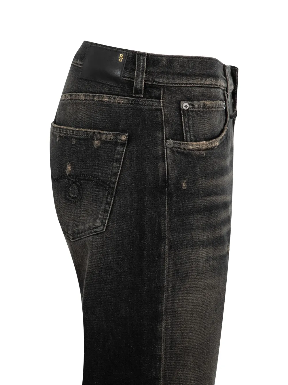 R13 Cuffed X-BF distressed cropped jeans | Cropped Jeans | Image 2