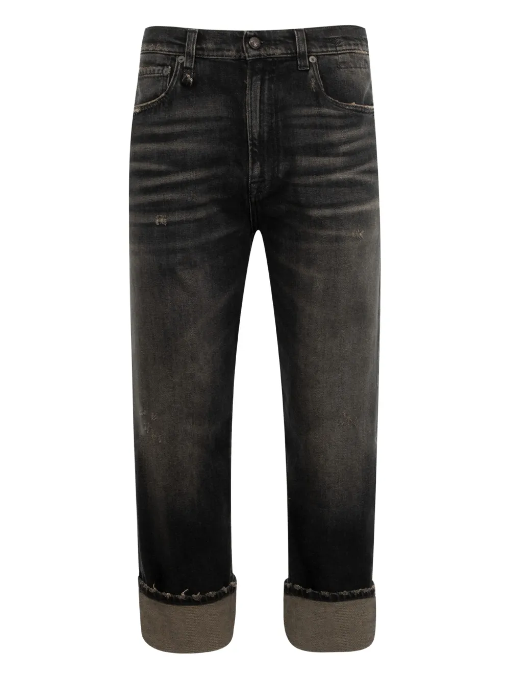 R13 Cuffed X-bf Distressed Cropped Jeans
