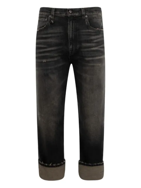 R13 Cuffed X-BF distressed cropped jeans