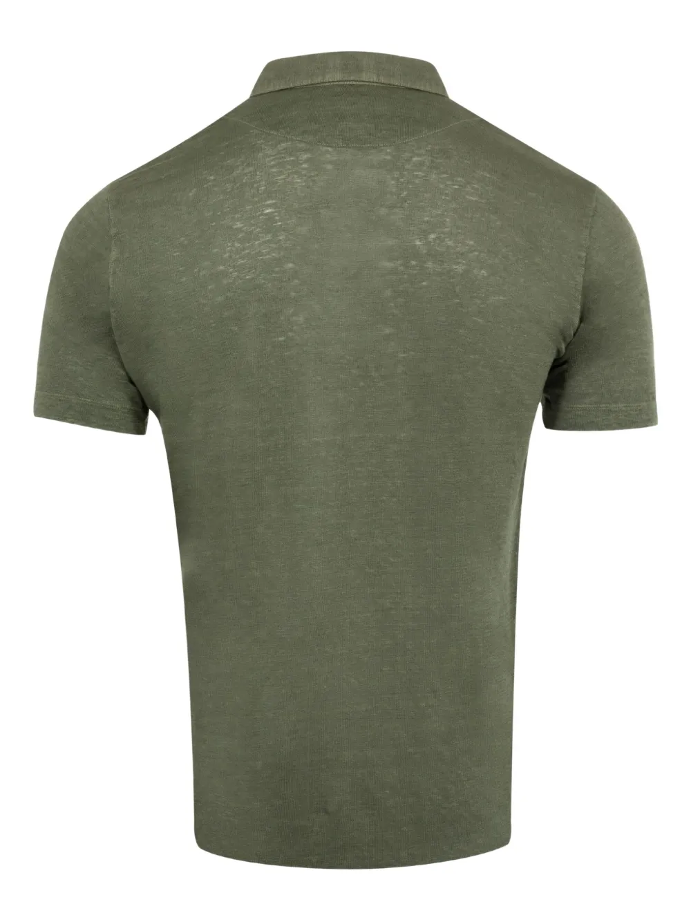 120% Lino button-up polo shirt - Groen
