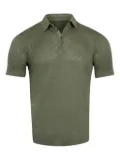 120% Lino button-up polo shirt - Green
