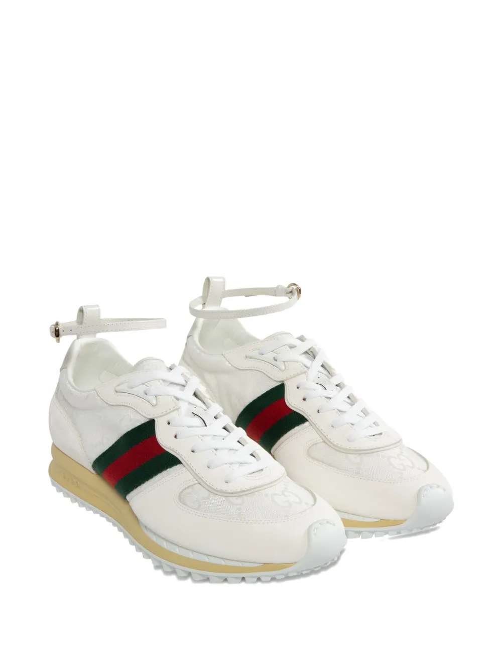 Gucci Motion Sneaker With Adjustable Ankle Strap In White