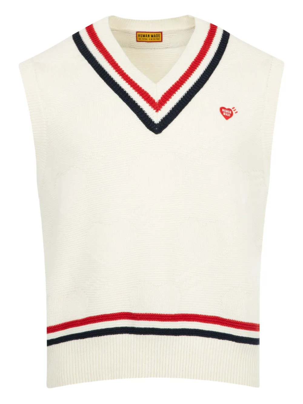 Human Made sleeveless v-neck knitted vest | White | Image 1