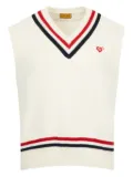 Human Made sleeveless v-neck knitted vest - White