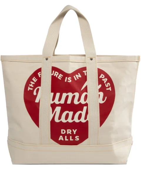 Human Made heart-graphic canvas tote bag