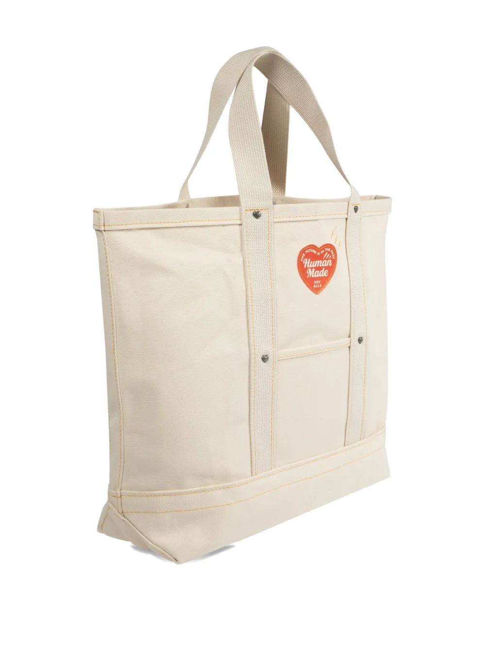 Human Made Canvas shopper met hartprint Wit
