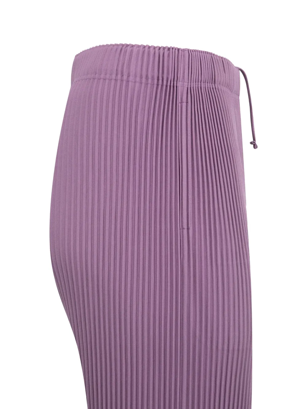 Issey Miyake Ns Viola Purple Pleats Straight-leg Knitted Trousers