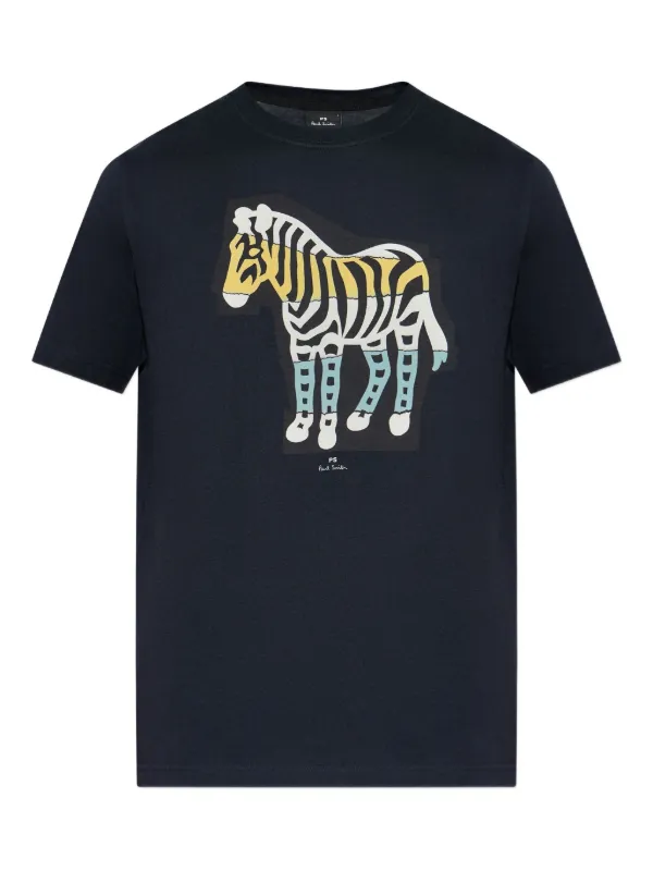PS Paul Smith zebra-print T-shirt Blue FARFETCH IN