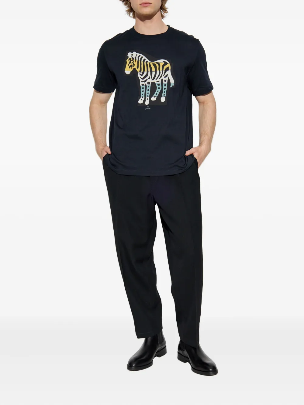 PS Paul Smith T-shirt met zebraprint - Blauw