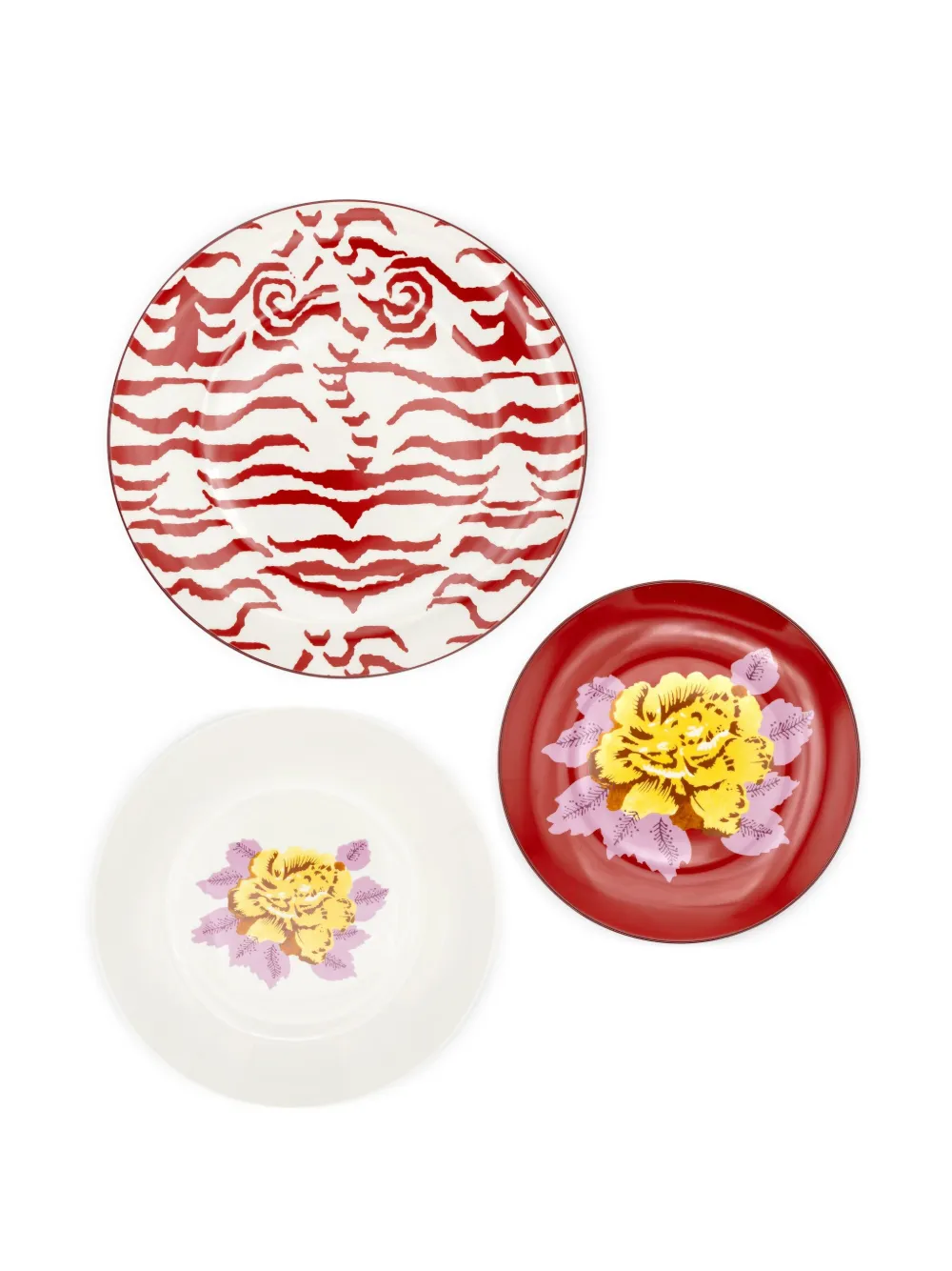 Lisa Corti Indian Tiger plate set | Red | Image 1