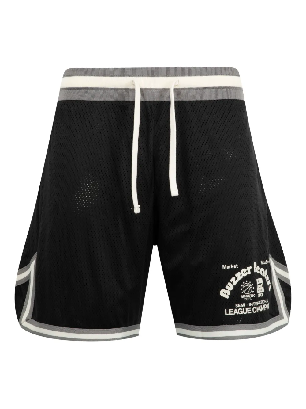 MARKET mesh track shorts | Black | Image 1