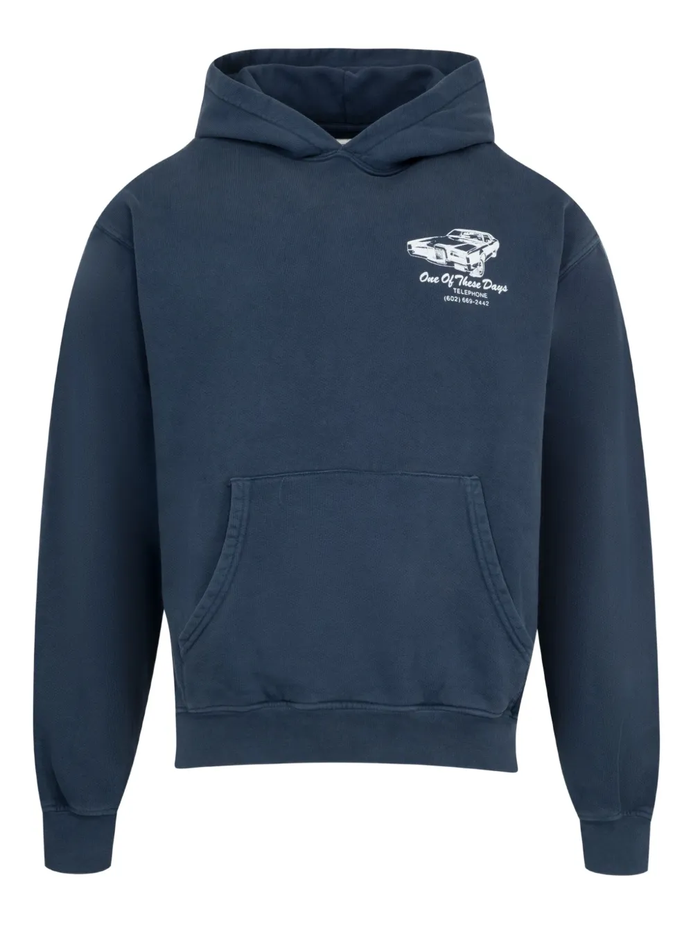 One Of These Days Tire Service hoodie | Blue | Image 1