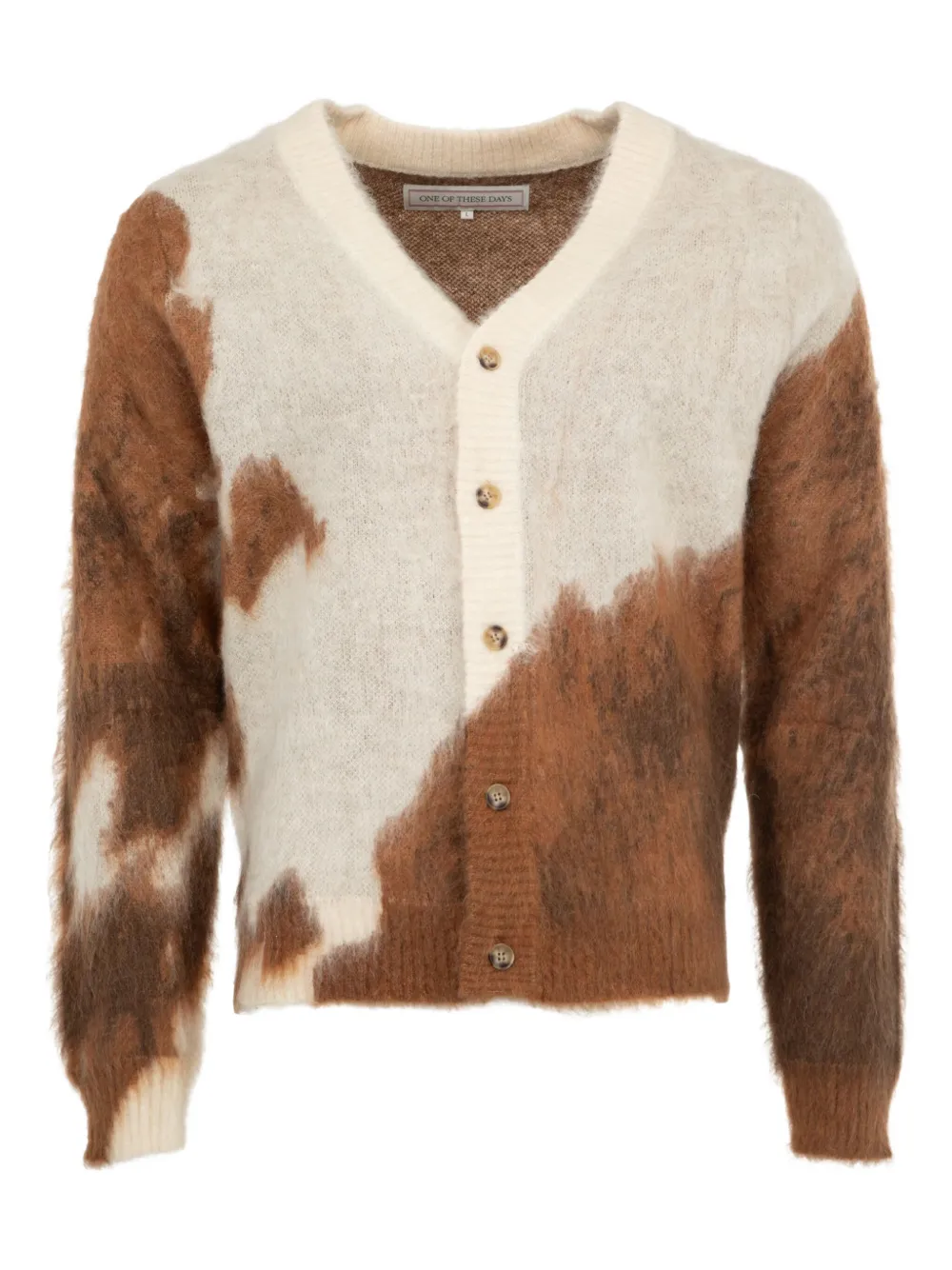 One Of These Days abstract-print cardigan | marrón | Image 1