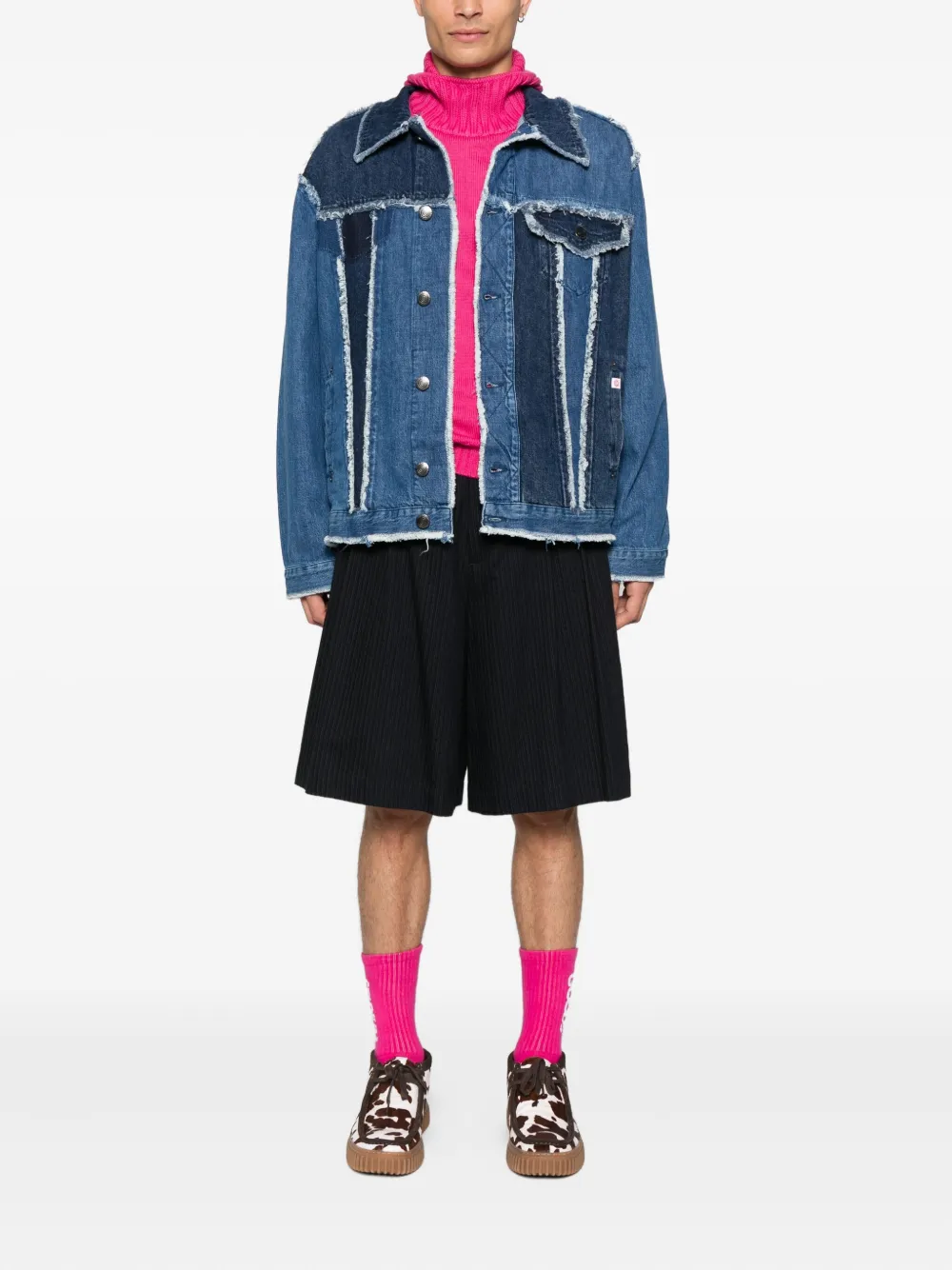 Charles Jeffrey Loverboy merino high-neck sweater Roze