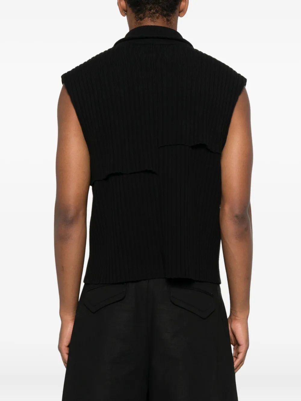 A-COLD-WALL* Geribbelde spencer met rits Zwart