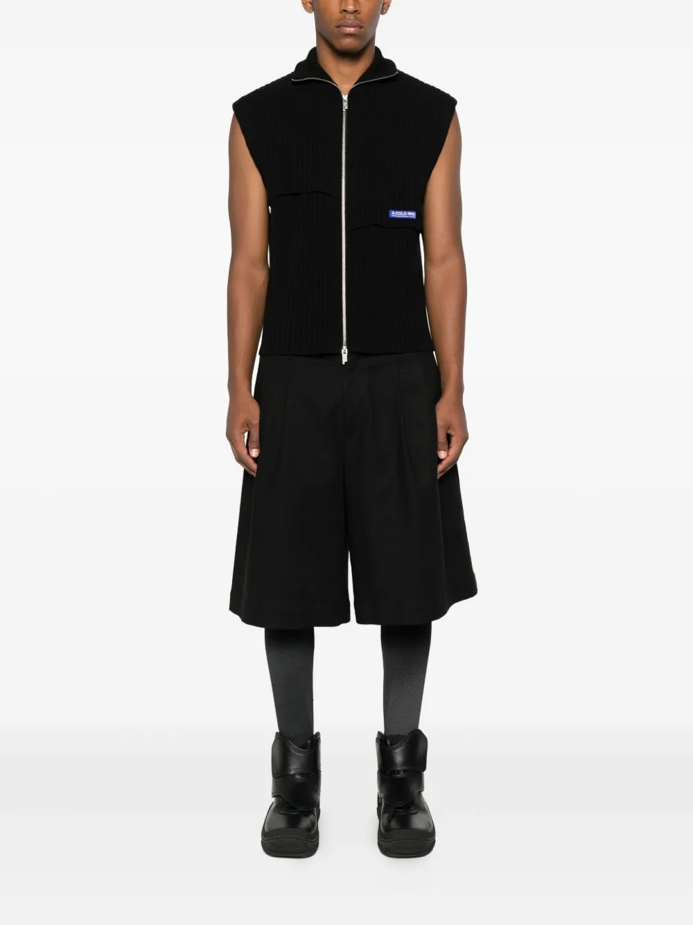 A-COLD-WALL* Geribbelde spencer met rits Zwart