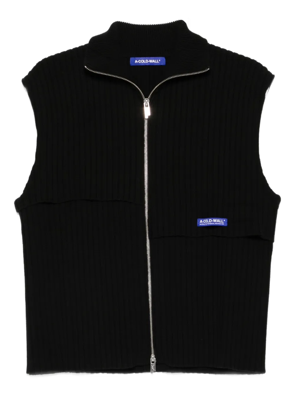 A-COLD-WALL* Geribbelde spencer met rits Zwart