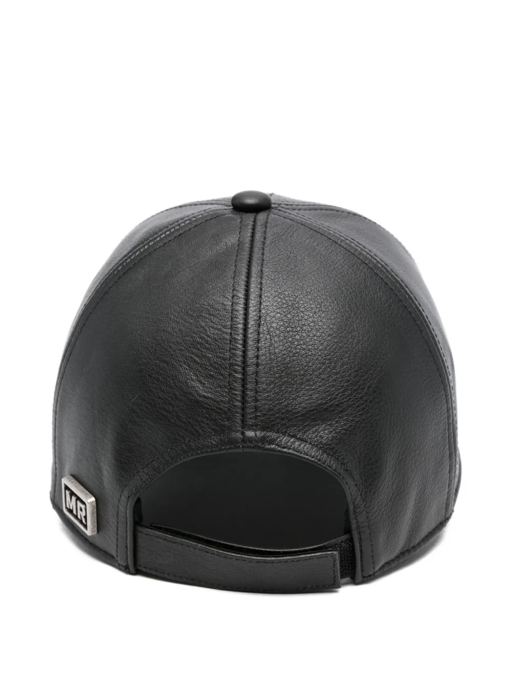 Martine Rose Logo-embroidered Leather Cap In Gray