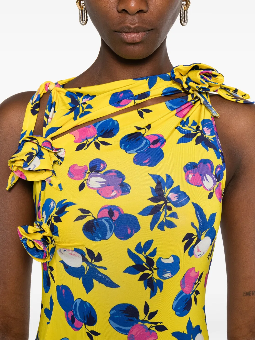 Coperni Asymmetrische mini-jurk Geel