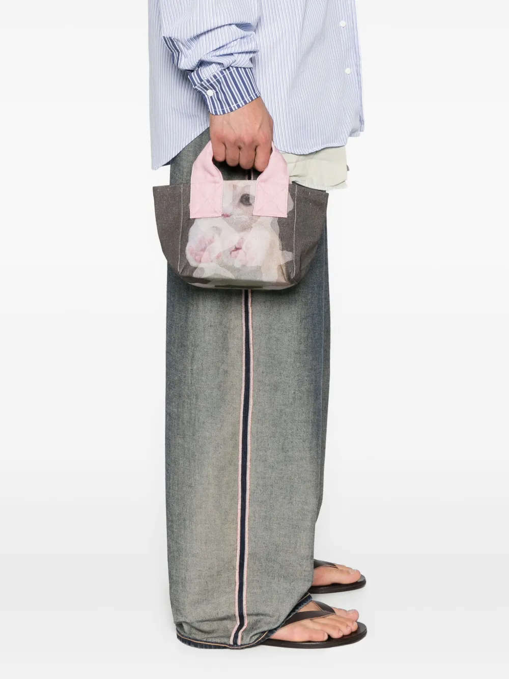 Ottolinger Shopper met kattenprint Grijs