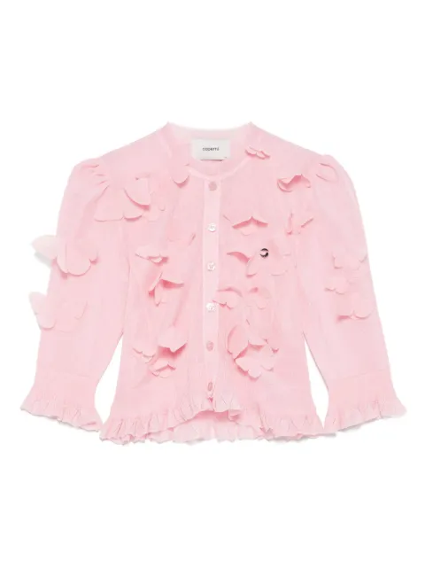 Coperni butterfly-appliqué fine-knit cardigan