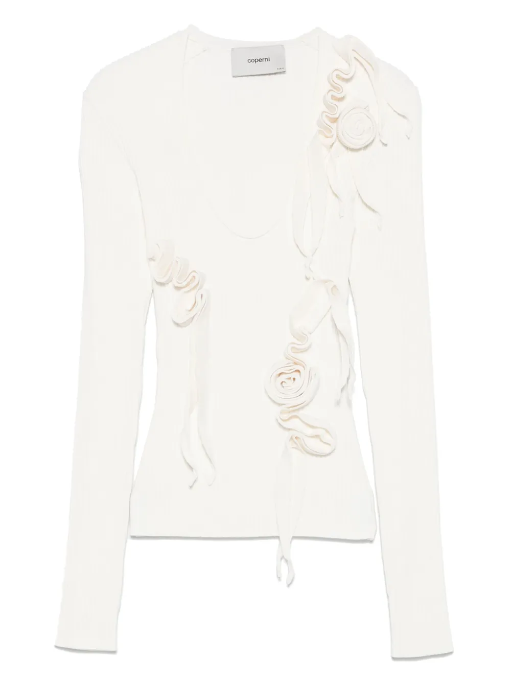 ribbon-detail long-sleeve jumper